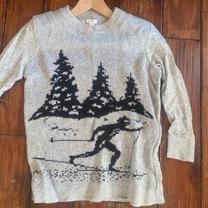 Gray J crew Ski Scene Sweater